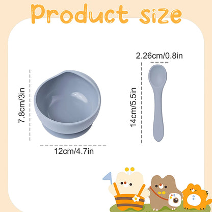 Suction Silicone Baby Bowl & Spoon Set