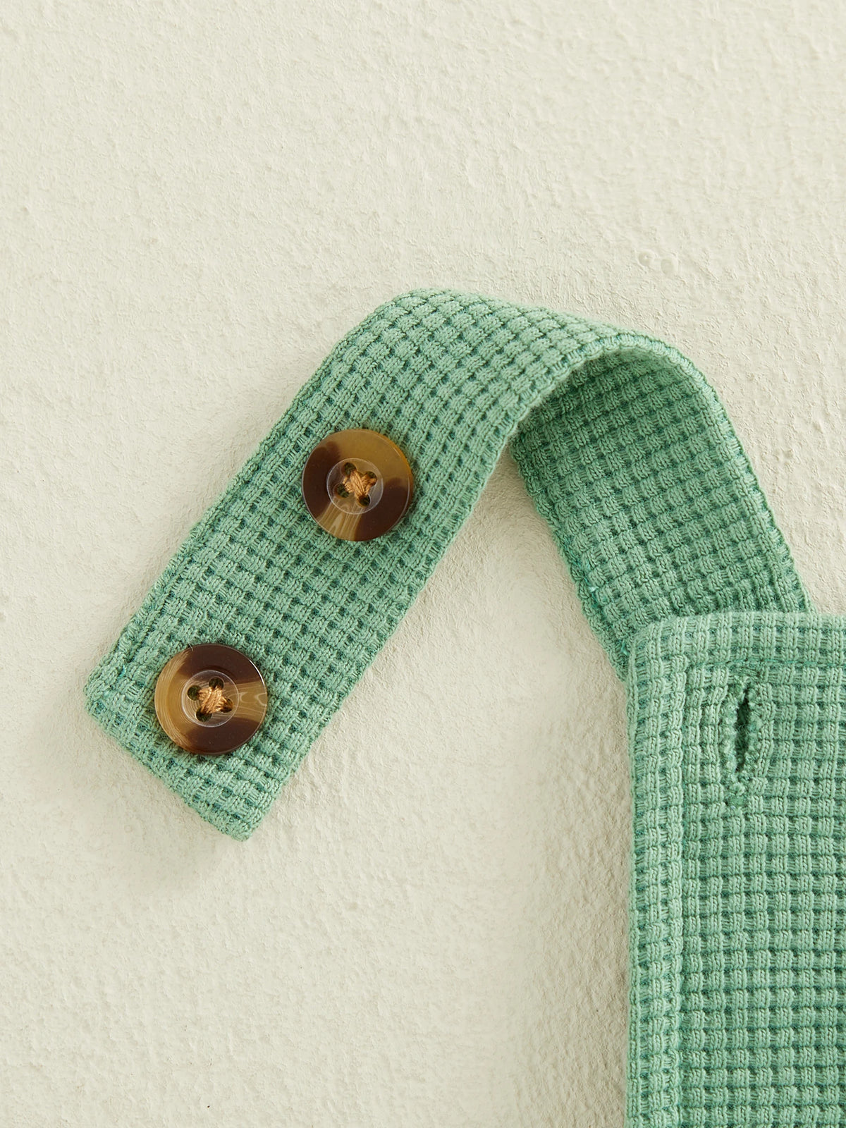 Dino Half-Birthday Waffle-Knit Overall Romper for Baby Boys