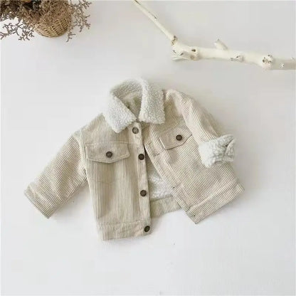 Sherpa Collar Corduroy Button Jacket for Boys