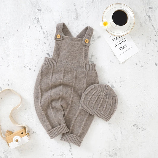 Cozy Knit Baby Romper & Hat Set (3-18 Months)