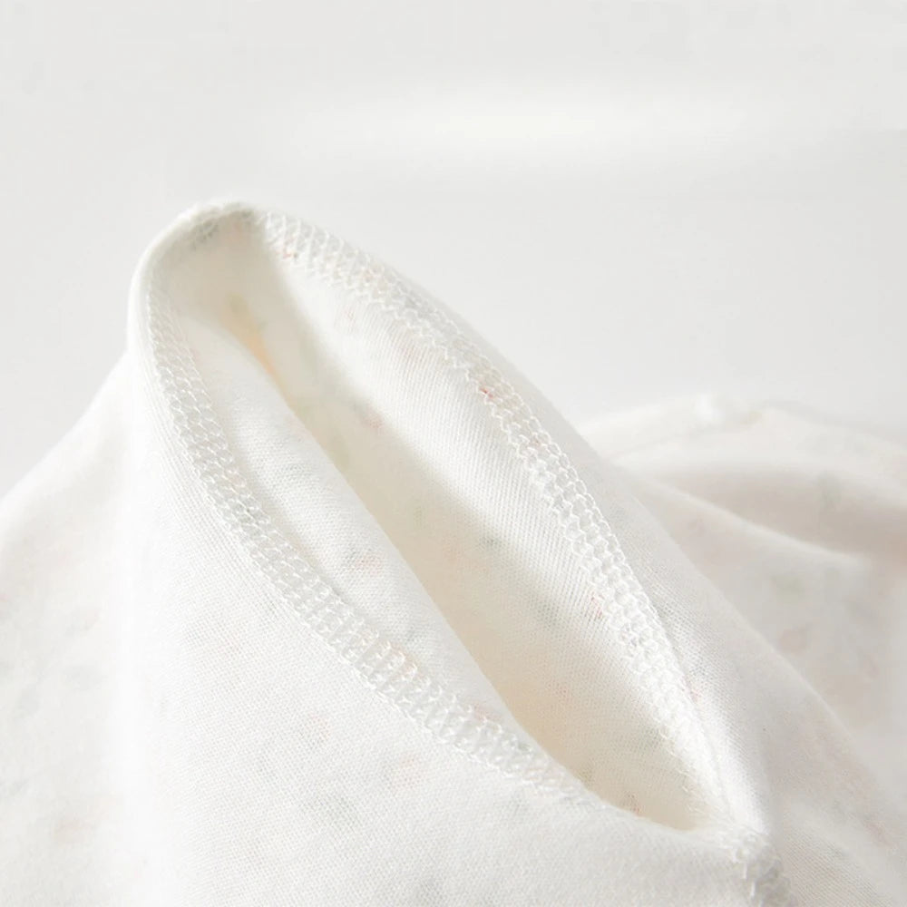 Delicate Floral Wrap-Front Cotton Romper for Babies