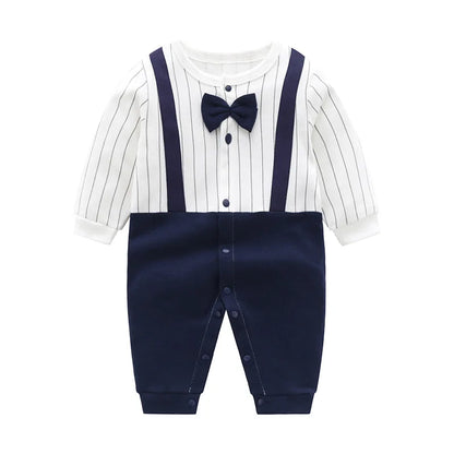 Bow-Tie Tuxedo Romper for Baby Boys