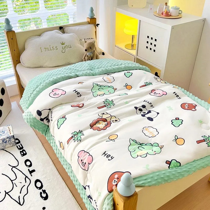 Dinosaur Print Minky Reversible Kids Blanket