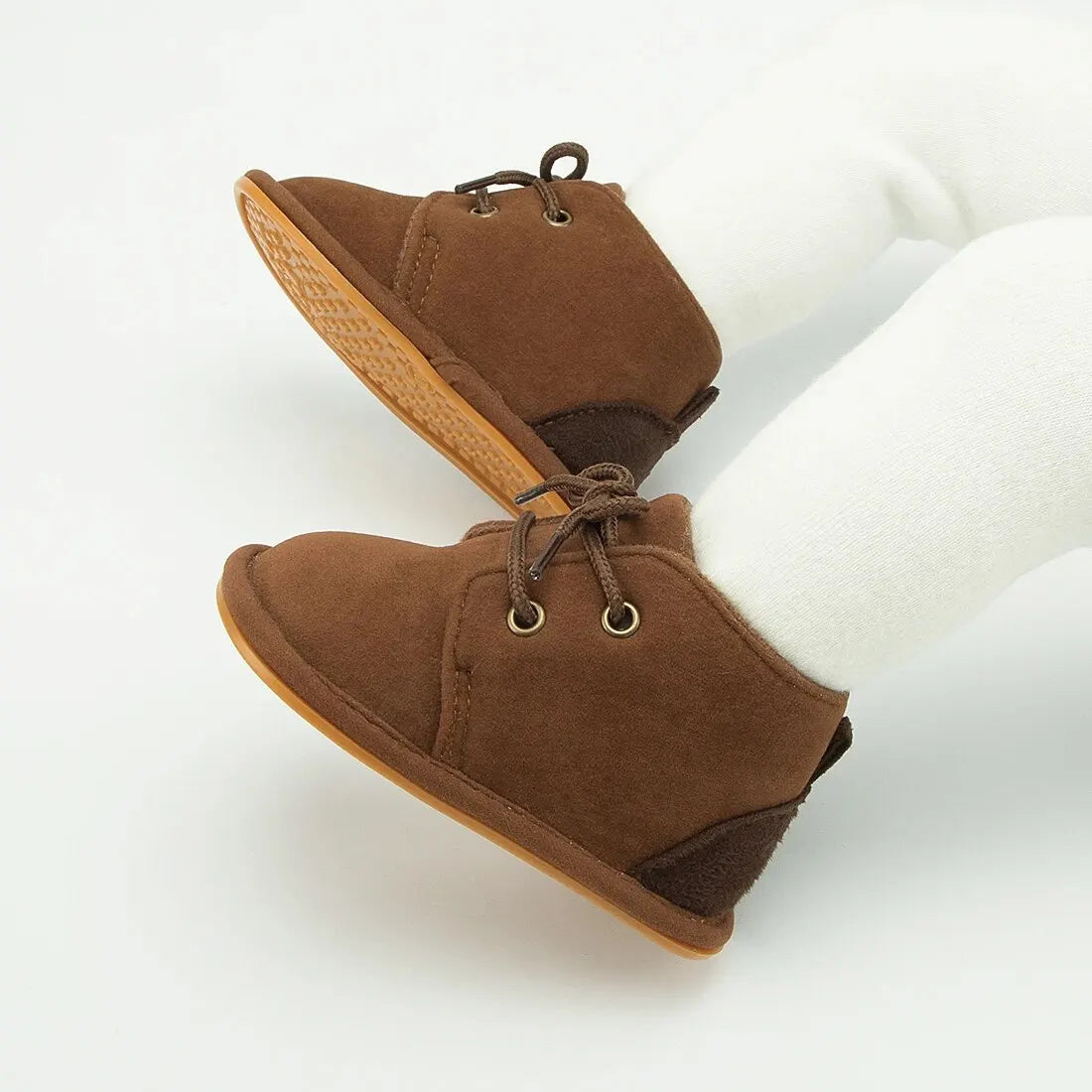 Suede-Look Lace-Up Baby Ankle Boots