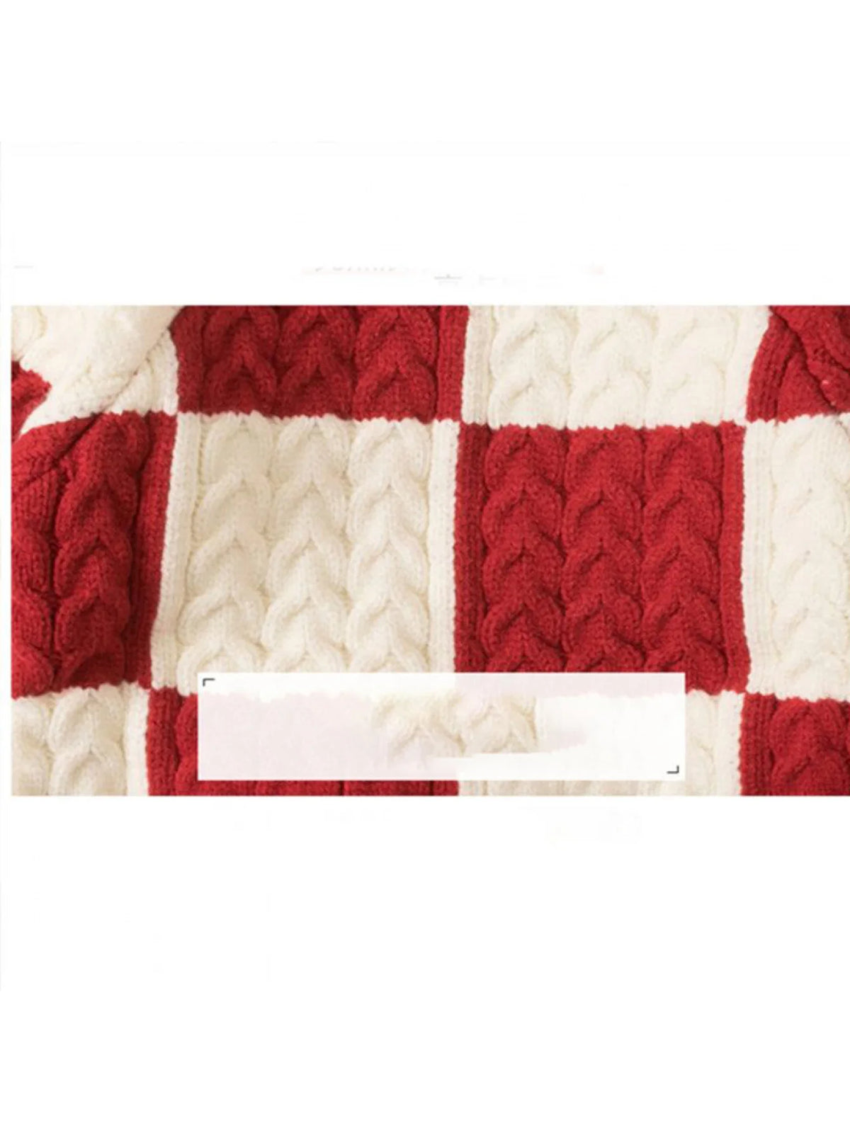 Red & Cream Christmas Patchwork Cable Knit Sweater for Kids