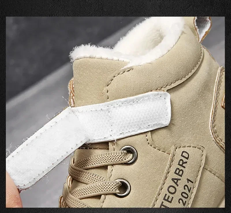 Plush-Lined Chunky Ankle Winter Boots for Kids