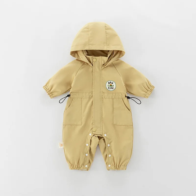 Lightweight Hooded Utility Romper for Babies
