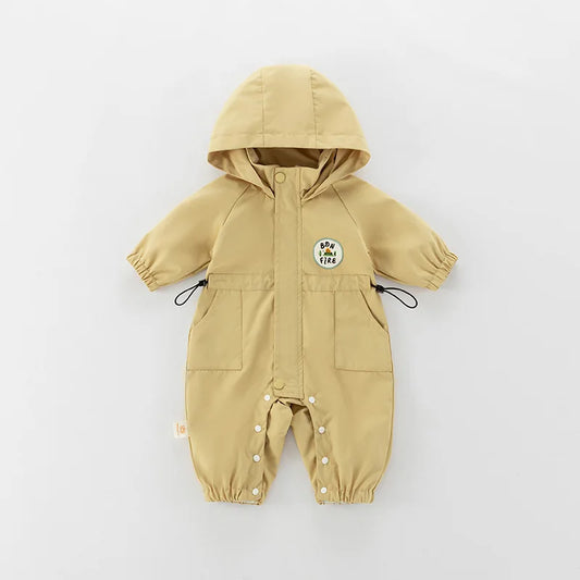 Lightweight Hooded Utility Romper for Babies