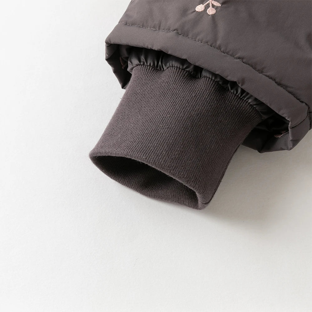 Cherry Embroidered Padded Winter Pants for Girls