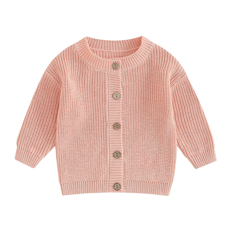 Button-Front Chunky Knit Cardigan for Girls