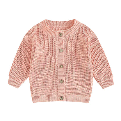 Button-Front Chunky Knit Cardigan for Girls