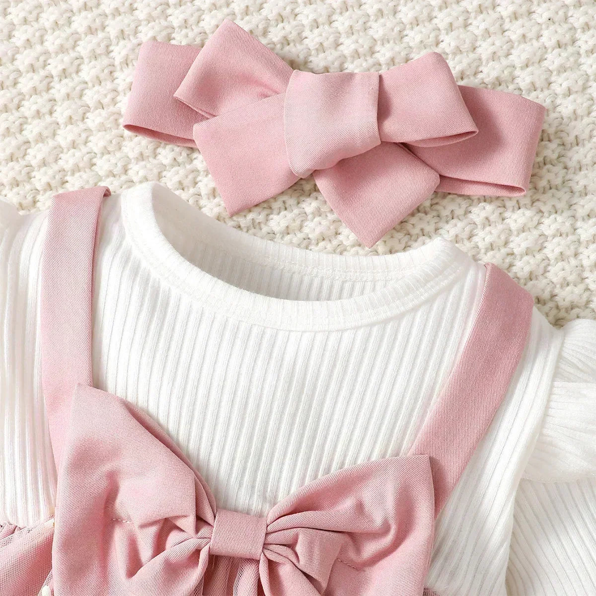 Daisy Tulle Bow Outfit Set for Baby Girls