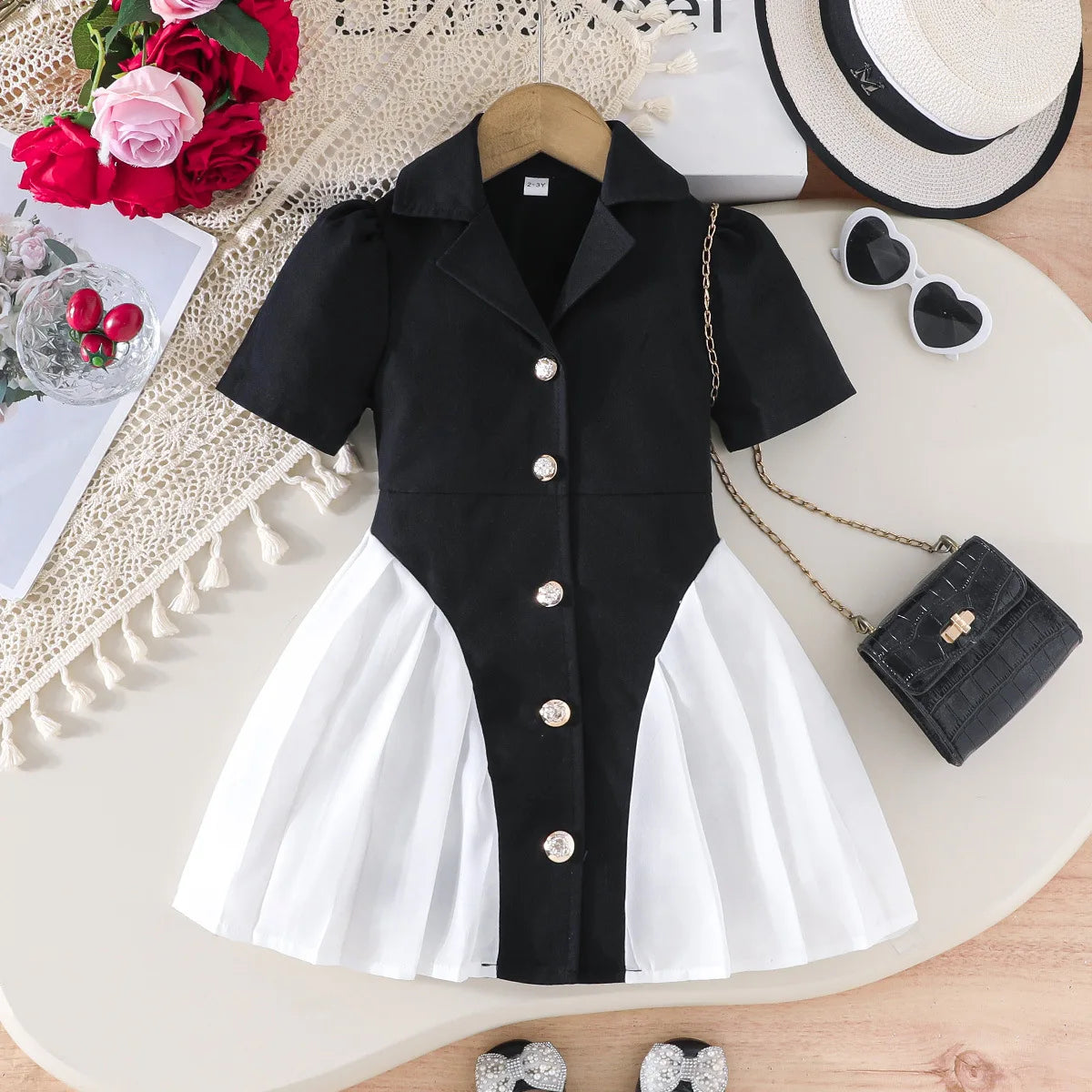 Tailored Lapel Belted Dress for Girls (3-8Y)