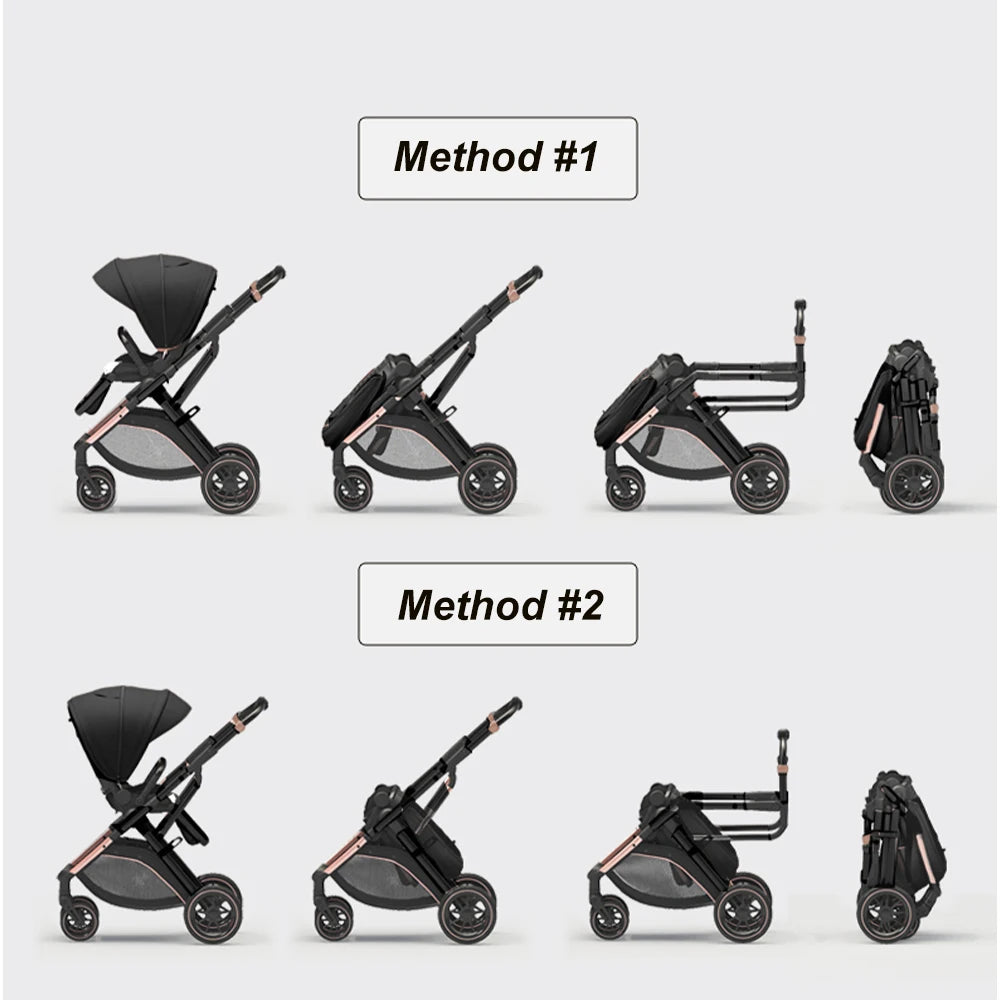 High Landscape Convertible Stroller with Reversible Seat – All-Terrain Wheels & 3-Position Recline