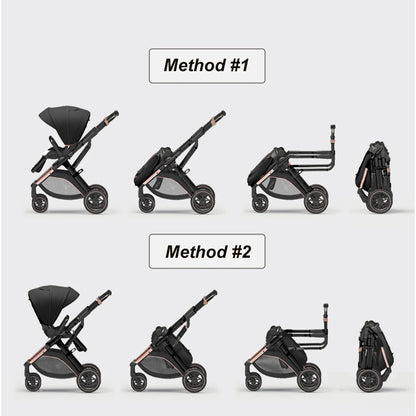 High Landscape Convertible Stroller with Reversible Seat – All-Terrain Wheels & 3-Position Recline