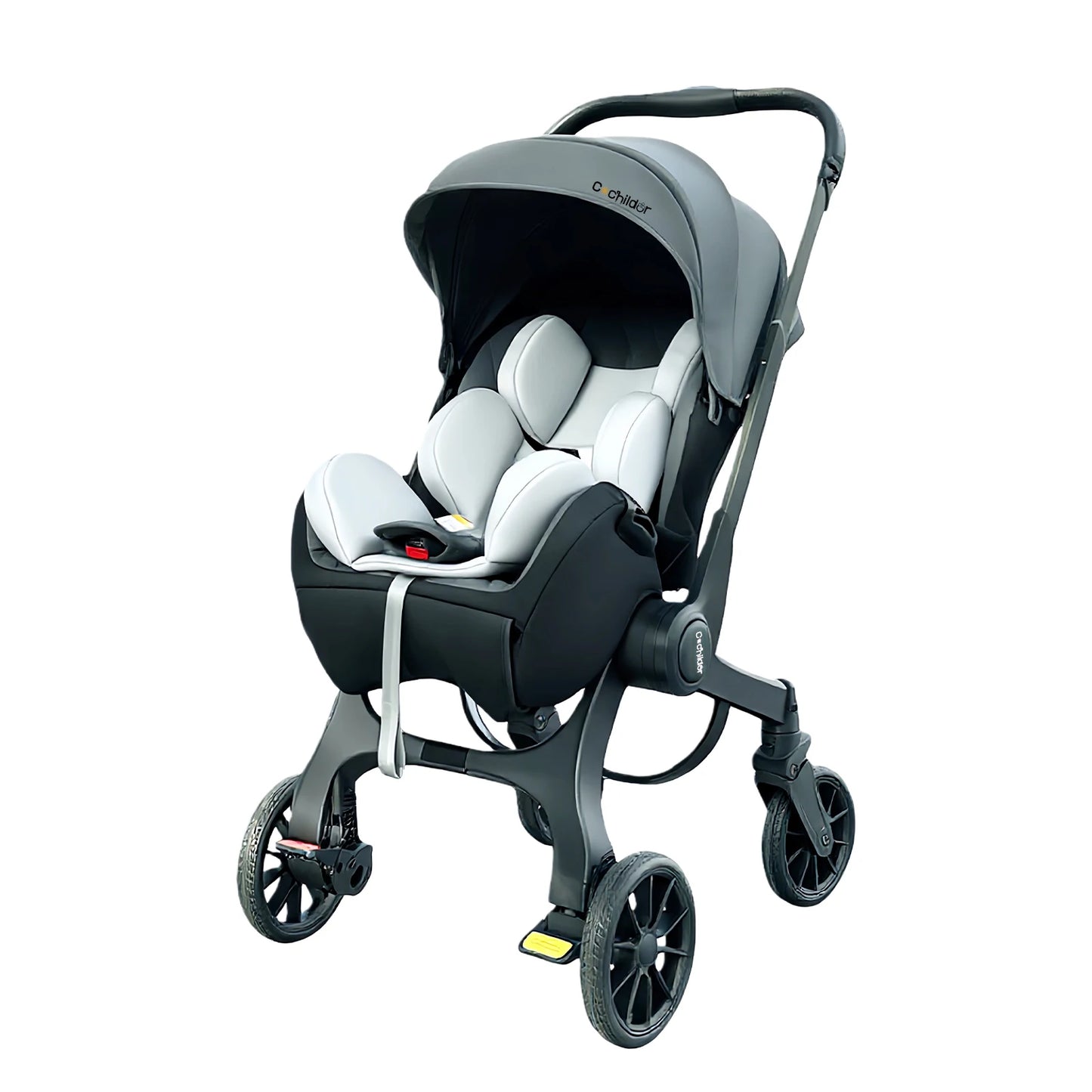 Reversible High-View Stroller with Car Seat Attachment – Adjustable Backrest, One-Click Fold Pushchair