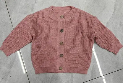 Button-Front Chunky Knit Cardigan for Girls