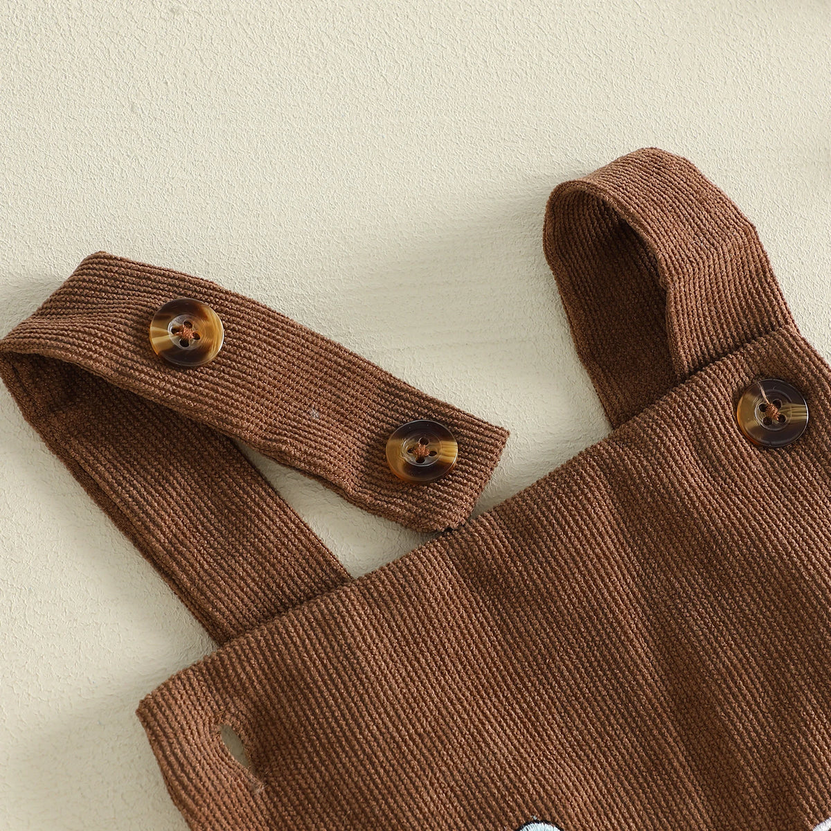 Wild One First Birthday Corduroy Overall Romper