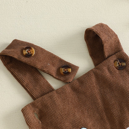 Wild One First Birthday Corduroy Overall Romper