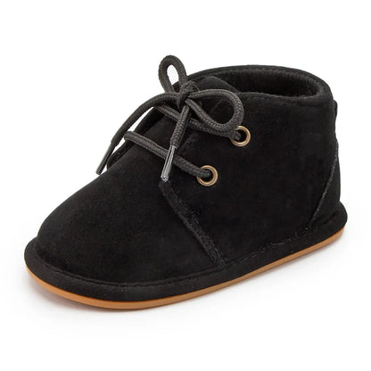 Suede-Look Lace-Up Baby Ankle Boots