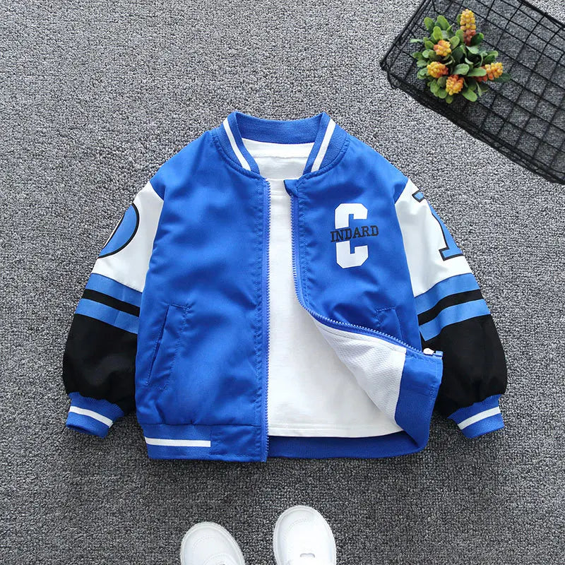 Varsity Letter Colorblock Bomber Jacket for Boys