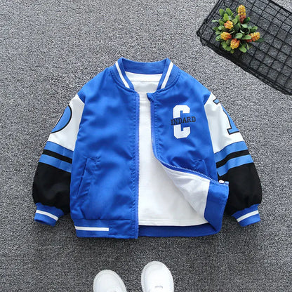 Varsity Letter Colorblock Bomber Jacket for Boys