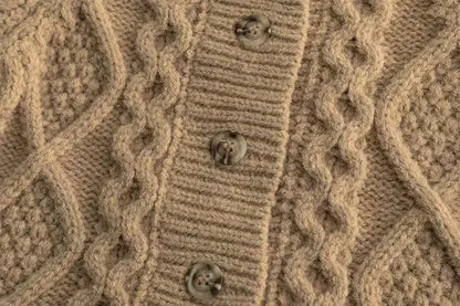 Classic Cable-Knit Cardigan – Cozy Button-Front Sweater for Kids
