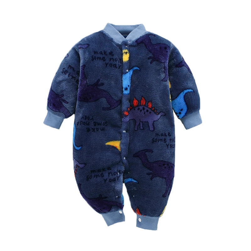 Plush Printed Fleece Romper for Babies