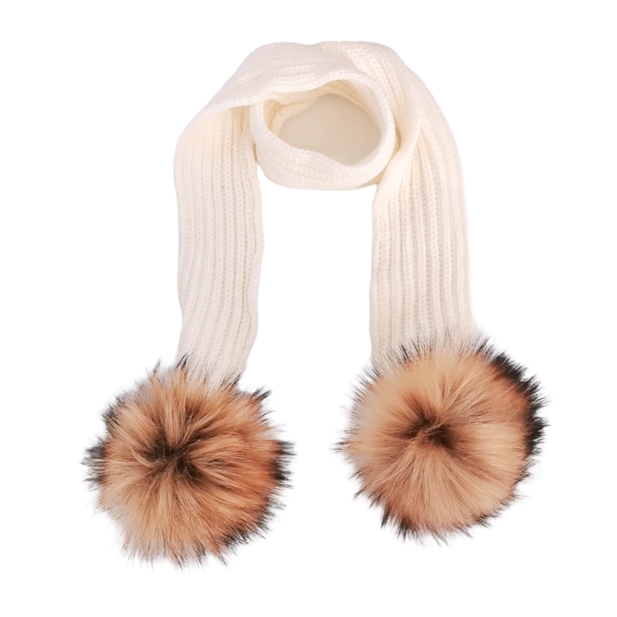Double Pom Knit Beanie & Scarf Set with Bow