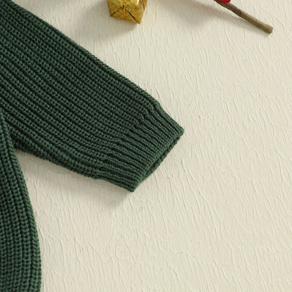Kids Knit Sweater with 3D Beanie Detail – Cozy Crewneck Pullover (0 - 5 Years)