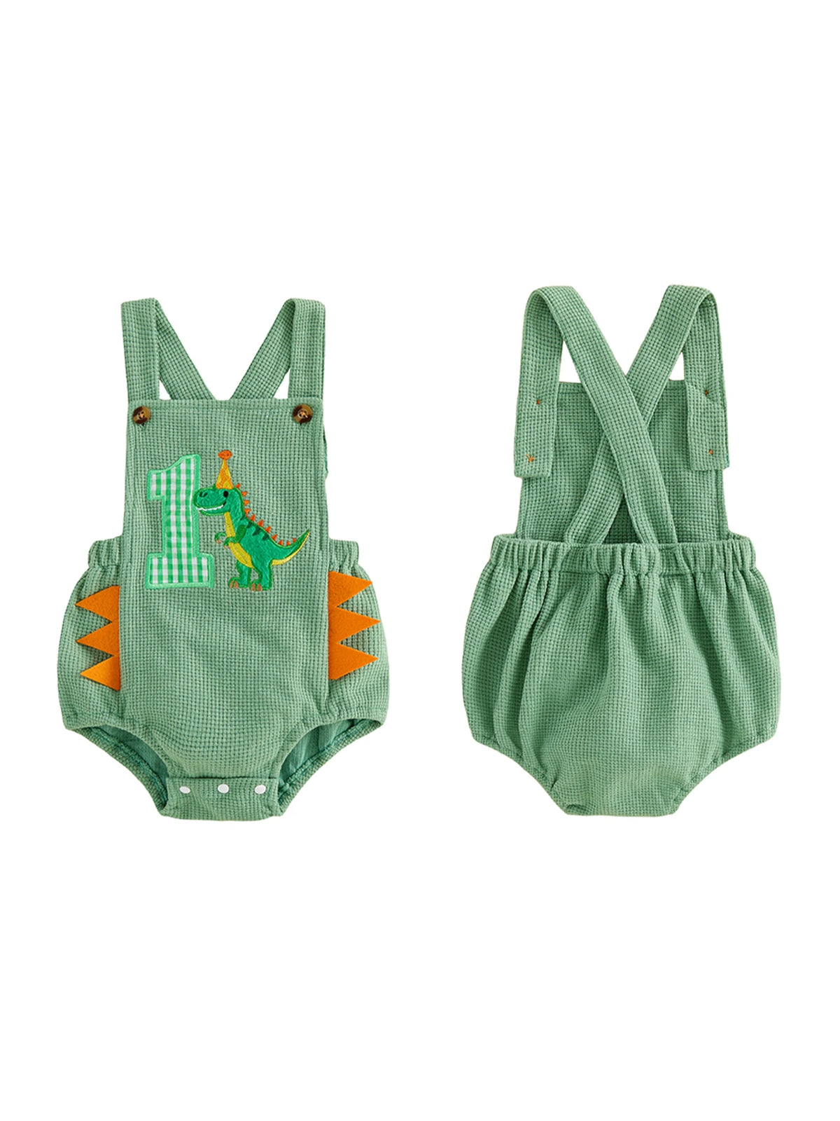 First Birthday Dinosaur Overall Romper for Baby Boys