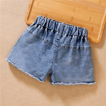 Daisy Patch Pocket Denim Shorts for Girls