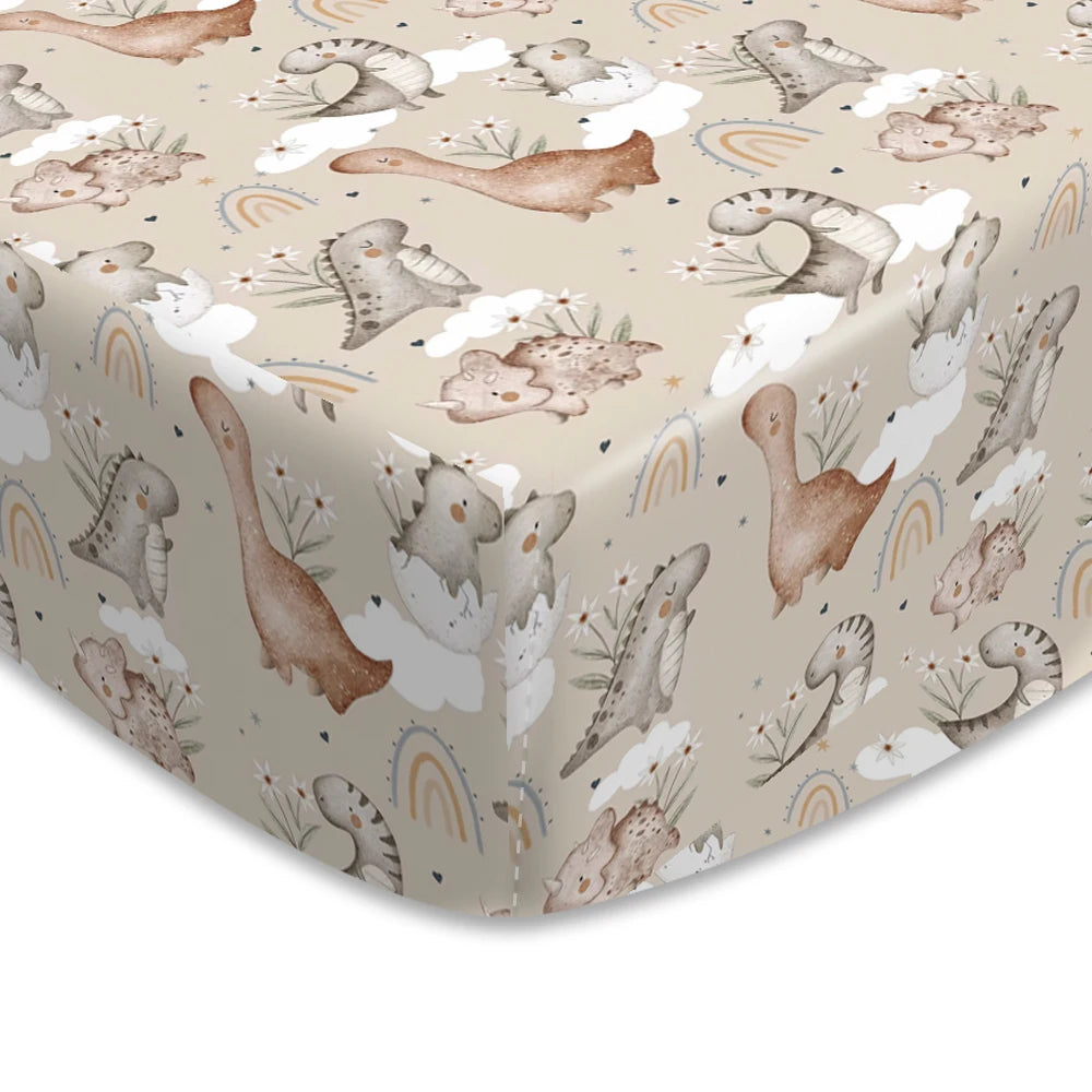 Woodland Adventure & Teddy Bear Print Fitted Crib Sheet