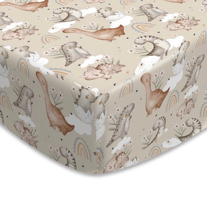 Woodland Adventure & Teddy Bear Print Fitted Crib Sheet