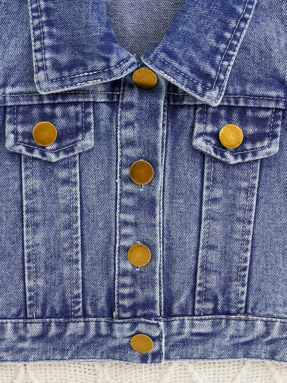 Butterfly Flight Girls’ Denim Vest & Pants 3-Piece Set