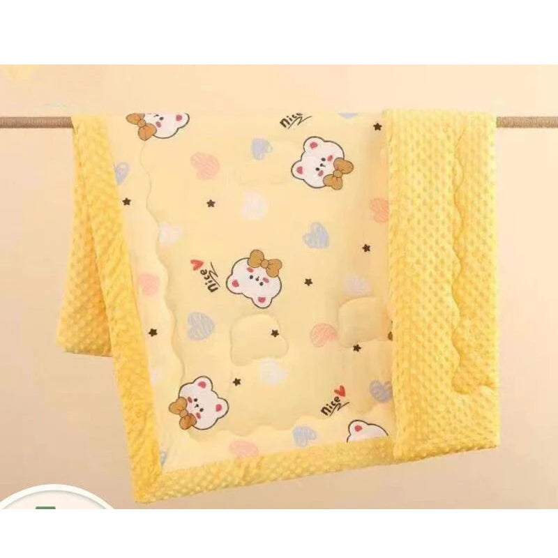 Cartoon Dinosaur & Animal Print Reversible Baby Blanket
