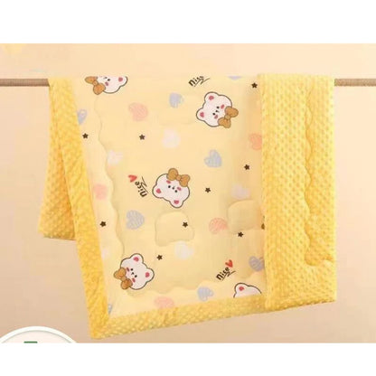 Cartoon Dinosaur & Animal Print Reversible Baby Blanket