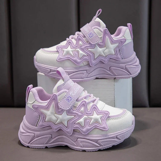 Layered Star Chunky Hook-and-Loop Sneakers for Kids