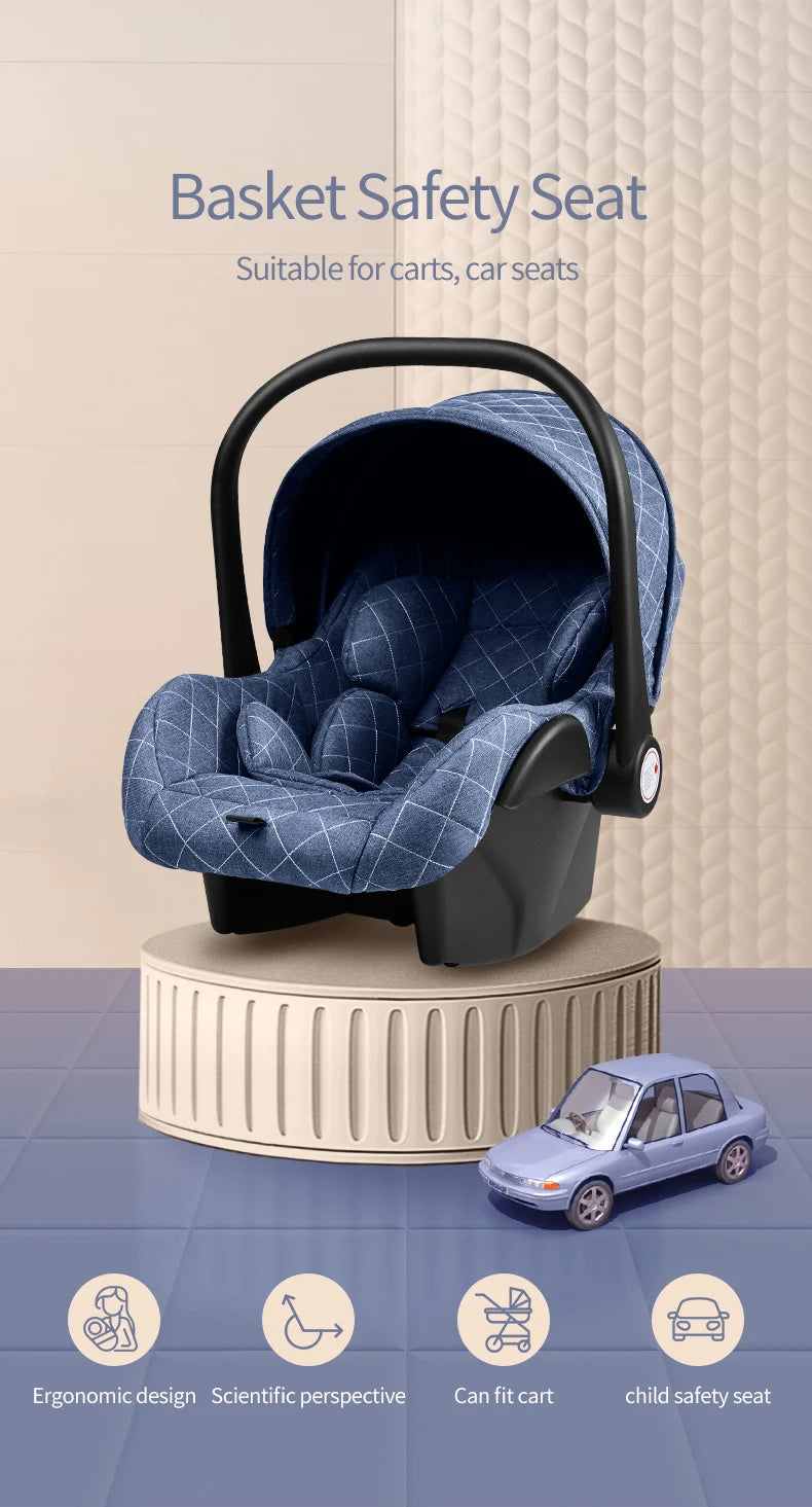 Luxury 3-in-1 Baby Stroller with Infant Carrier – Reversible, Lie-Flat, High Landscape Pushchair