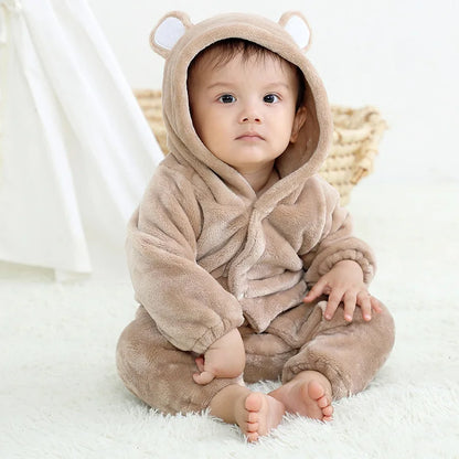 Colorblock Bear-Ear Hooded Padded Baby Snowsuit