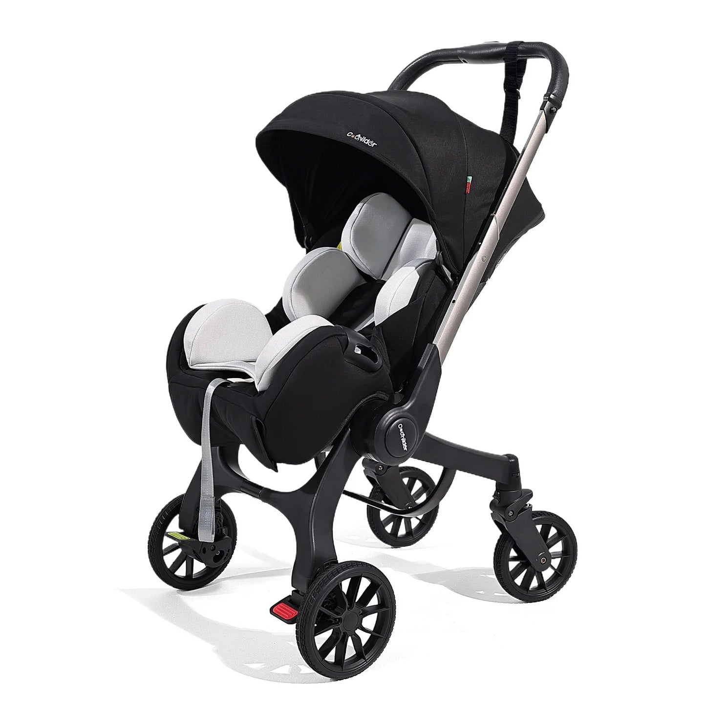 Reversible High-View Stroller with Car Seat Attachment – Adjustable Backrest, One-Click Fold Pushchair
