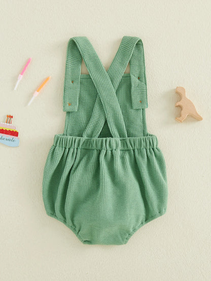 First Birthday Dinosaur Overall Romper for Baby Boys