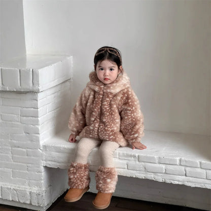 Bear Ear Hooded Plush Jacket & Cozy Winter Separates for Kids