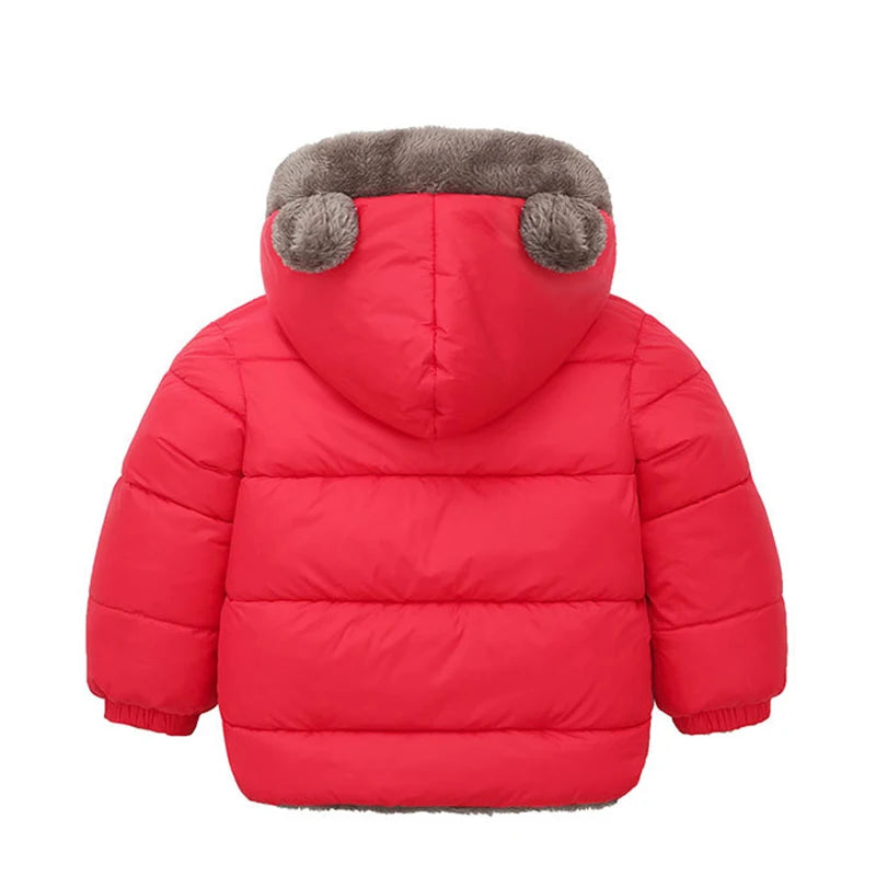 Bear-Ear Plush-Lined Kids’ Puffer Jacket