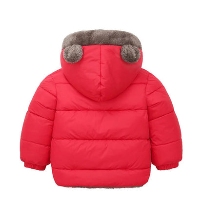 Bear-Ear Plush-Lined Kids’ Puffer Jacket