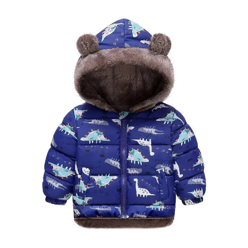Bear-Ear Plush-Lined Kids’ Puffer Jacket