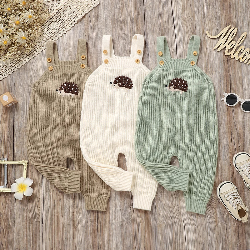 Knitted Animal Overall Romper for Babies