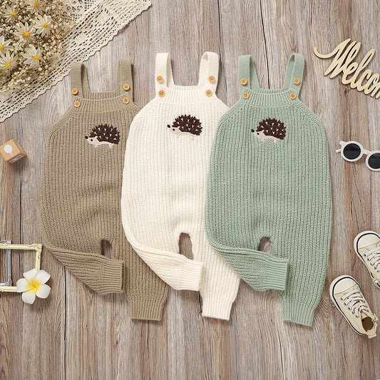 Knitted Animal Overall Romper for Babies