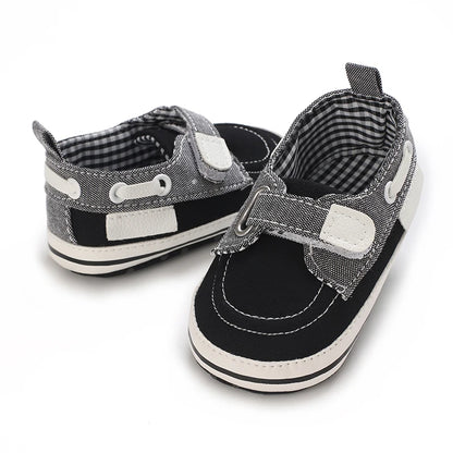 Contrast-Stitch Baby Loafers & Canvas Sneakers with Soft Soles