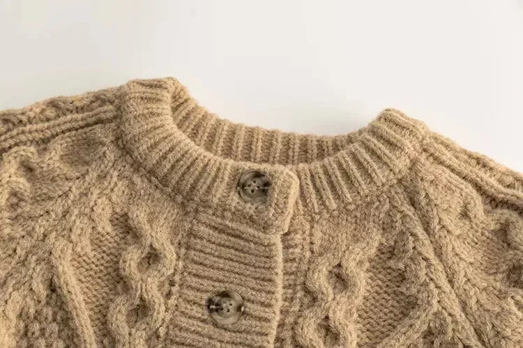 Classic Cable-Knit Cardigan – Cozy Button-Front Sweater for Kids